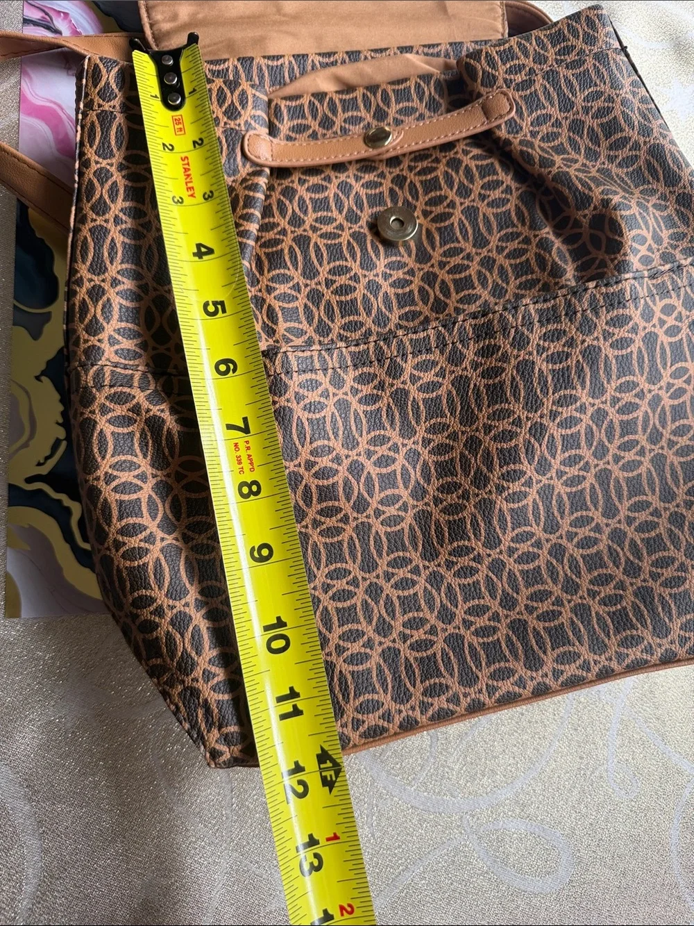 Stylish Brown Patterned Women’s Backpack